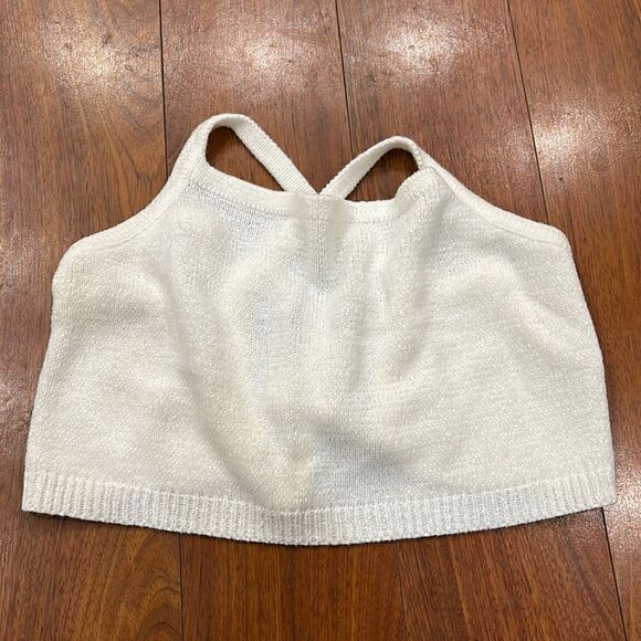Cream Crop Sweater Tank Size Medium - Picture 1 of 2
